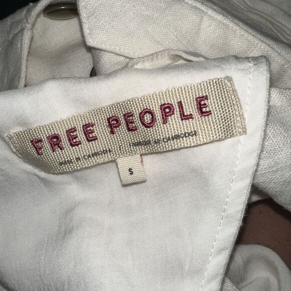 Womens Free People Shirt Vest Open Tie Back Size Small Super Cute - Picture 5 of 6